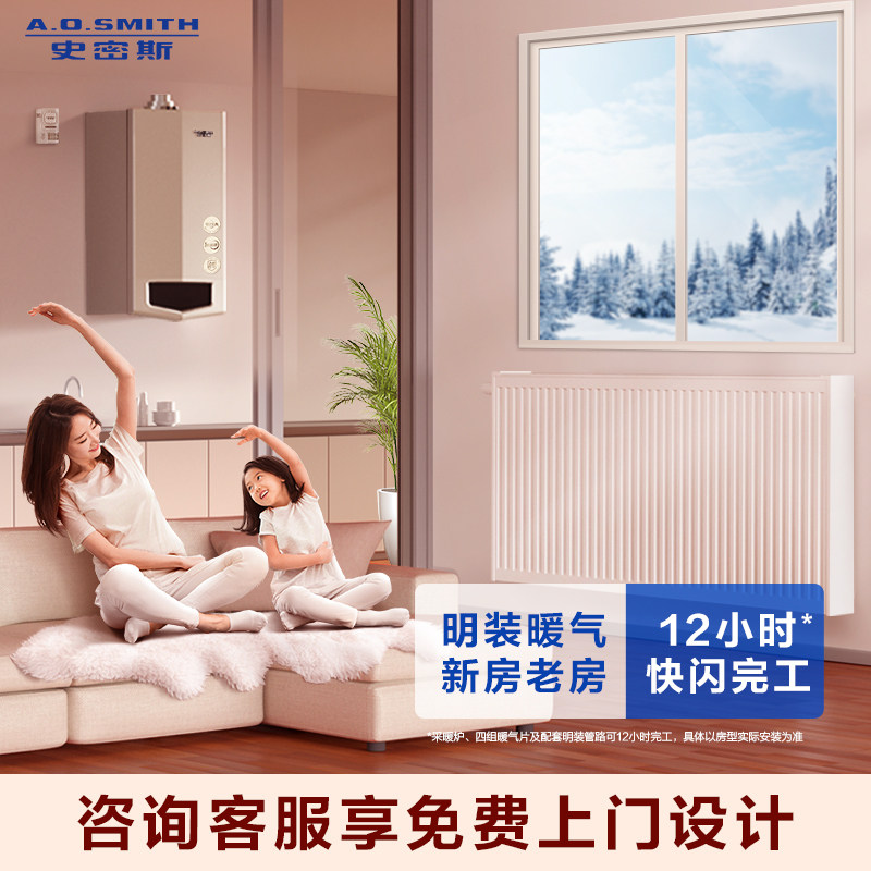 门店ao史密斯家用燃气冷凝地暖暖气片采暖热水器锅炉