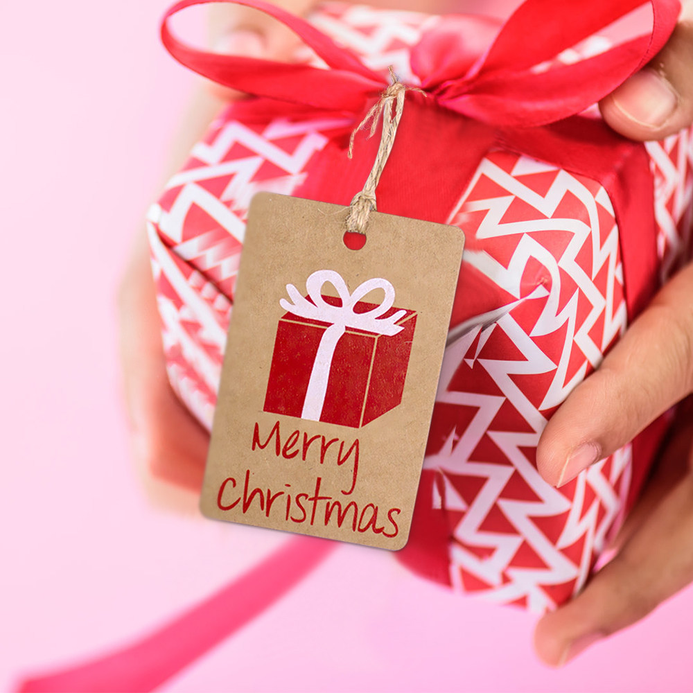 圣诞节贺卡50枚价复古老人雪人装饰卡片装扮吊牌吊牌