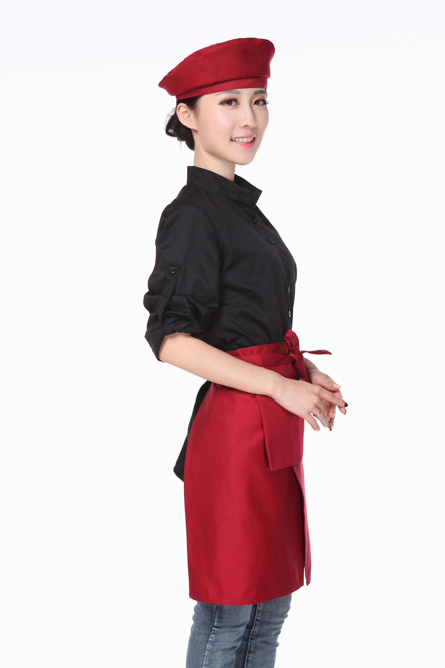 酒店西餐厅服务员工作帽子 男女餐饮贝雷帽 饭店蛋糕店工作四季帽