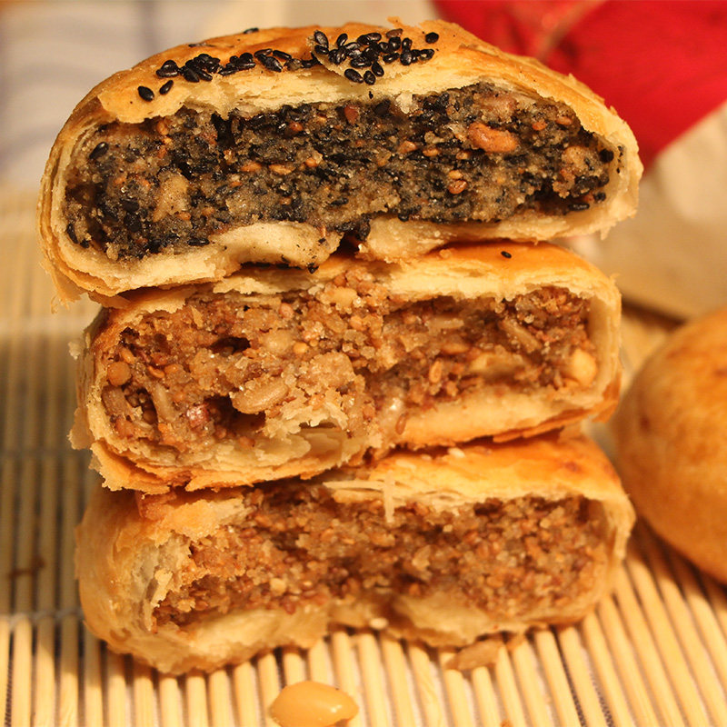 安徽老式香油月饼五仁中秋芝麻麻酥皮苏传统月饼