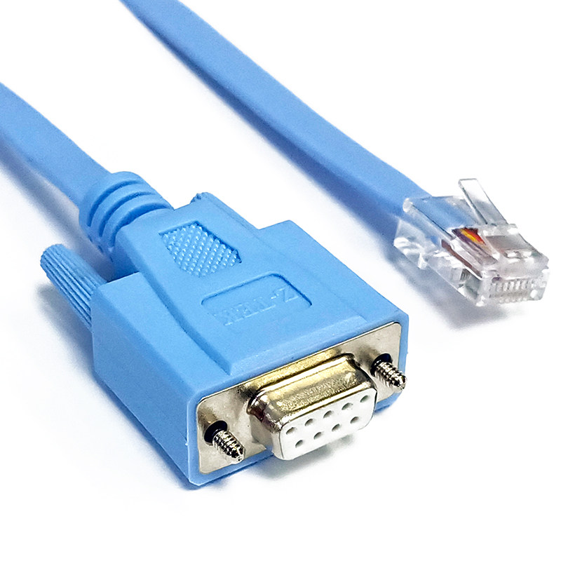 ztek力特rj45网口转串口9孔交换机路由器console配置连接线