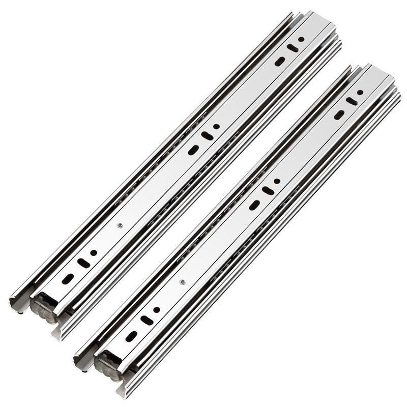 不锈钢抽屉轨道三节轨阻尼缓冲滑轨衣柜橱柜滑道8寸20cm导轨滑槽