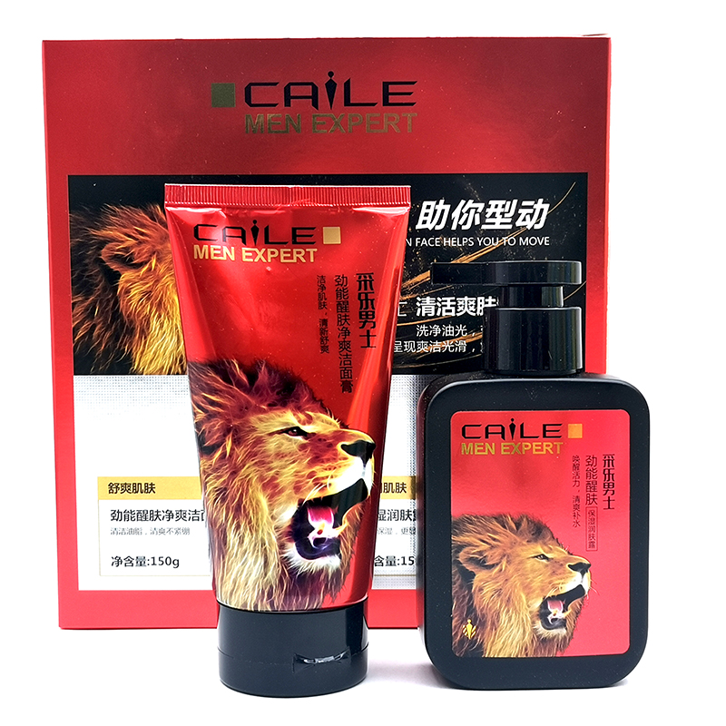 150g国货采乐男士劲能醒肤净爽洁面膏保湿润肤露洁面