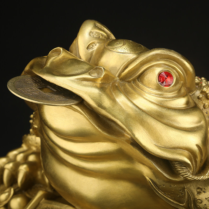 全铜金蟾招财摆件足金蟾蜍店铺开业礼品客厅摆件