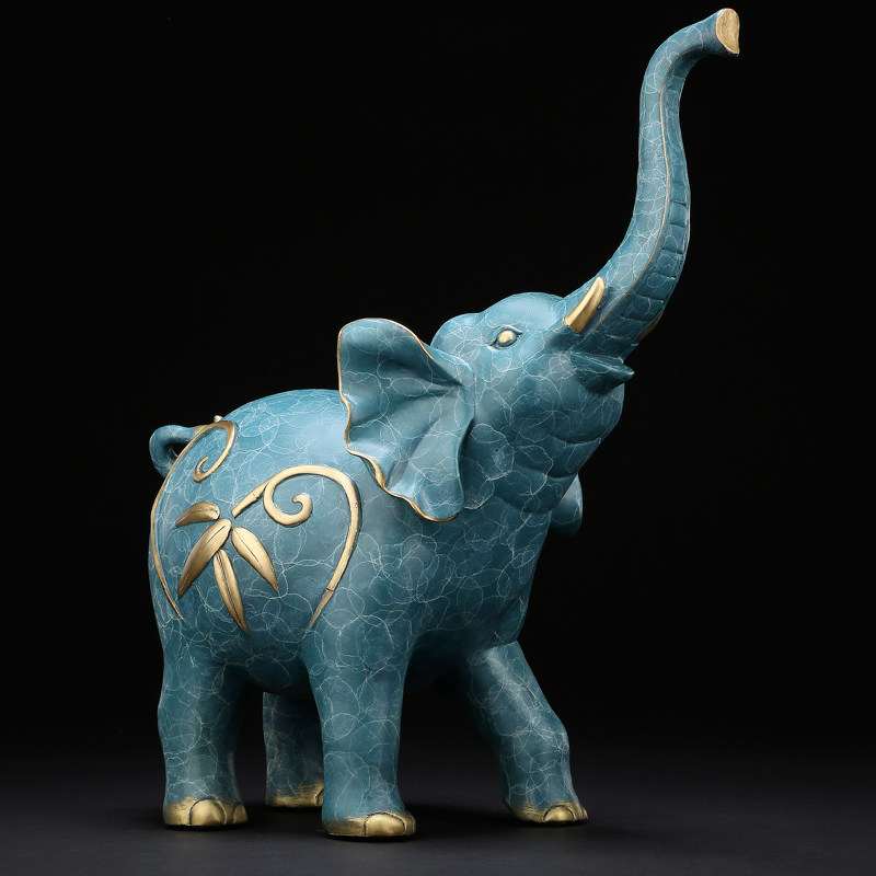 富足吉祥上善若水全铜大象摆件创意酒柜玄关装饰装饰工艺摆件