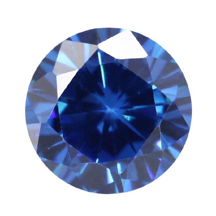 圆形宝蓝蓝色锆石蓝宝石裸石碎钻宝兰锆镶配饰其他diy饰品配件