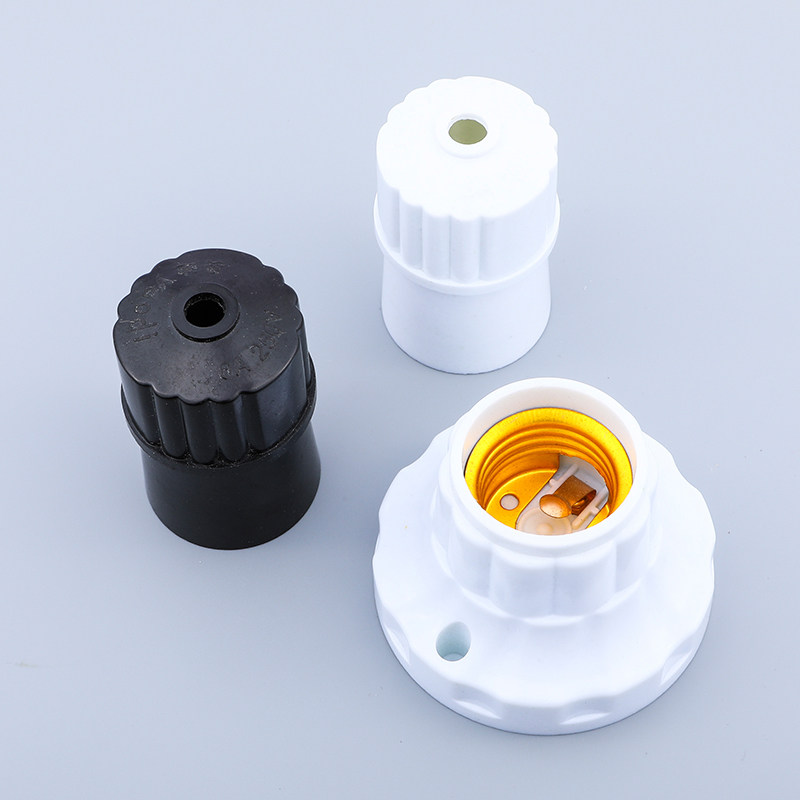 10个装家用螺口明装灯座防水灯头led灯泡底座带开关灯头插头座