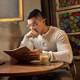 LIANG PIN Jacky Liang Pintritium Men's Two-tone Waffle Groove Henley Collar Long Sleeve Top 01923 LIANG PIN Jacky Liang Pintritium Men's Two-tone Waffle Groove Henley Collar Long Sleeve Top 01923