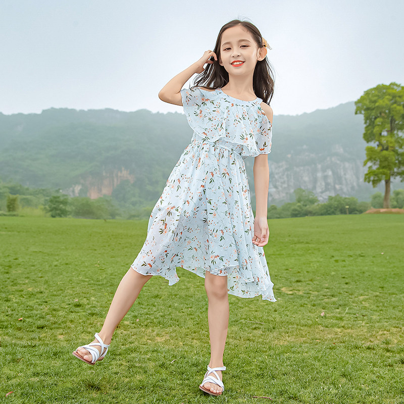 裙子凉快夏天女孩十岁中童女童公主雪纺儿童连衣裙