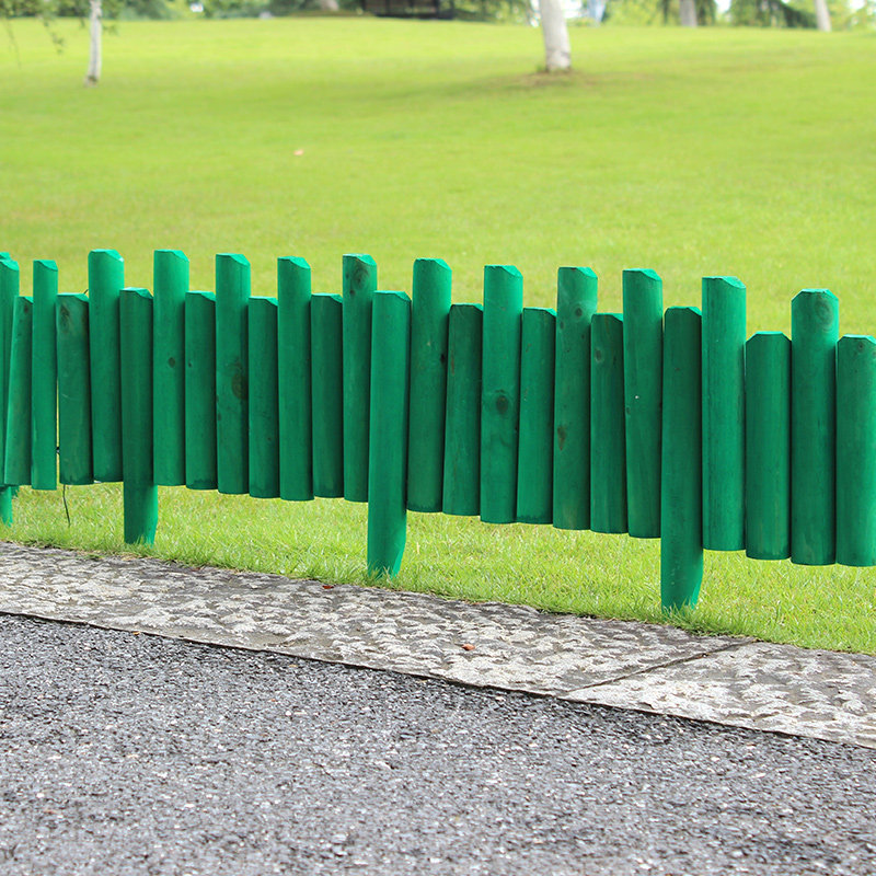 碳化防腐半圆木桩栅栏实木围栏庭院花园公园草坪护栏菜园插地篱笆