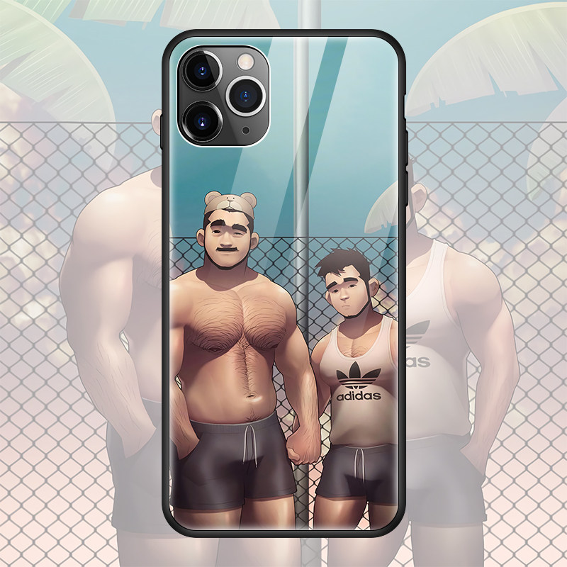 壮熊情侣适用苹果12promax手机机壳mate40网红玻璃手机保护套