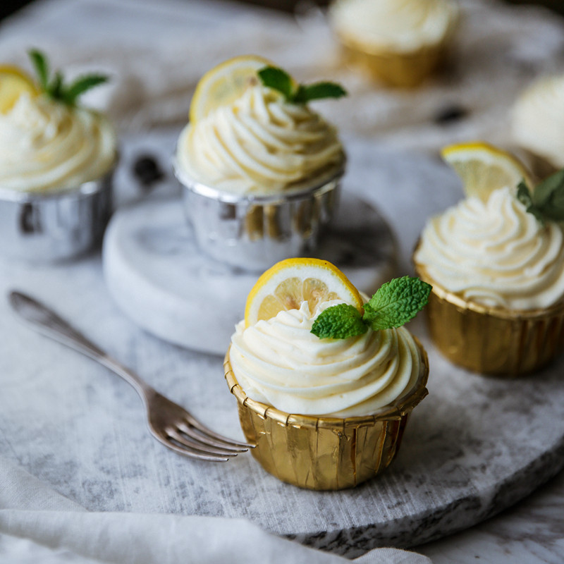 1ins风金色银色纸杯50个马芬杯卷边蛋糕杯纸托卷口杯子烘焙圣诞节