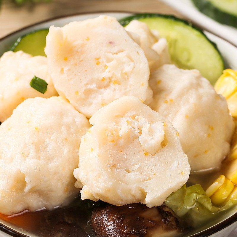 鱼丸台湾鱼卵花技6个装鸡排小吃特色火锅实心鱼丸