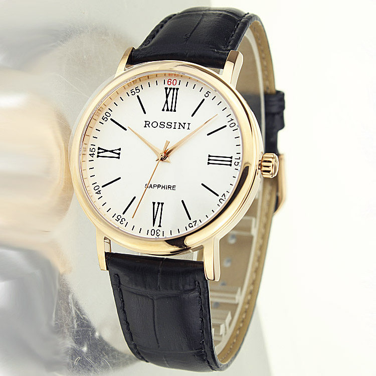 手表罗西尼专柜正品品男6645新款6645g01d石英表女表国产腕表