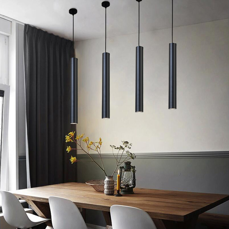 led长条圆形筒灯现代简约圆筒餐厅吧台酒吧前台床头