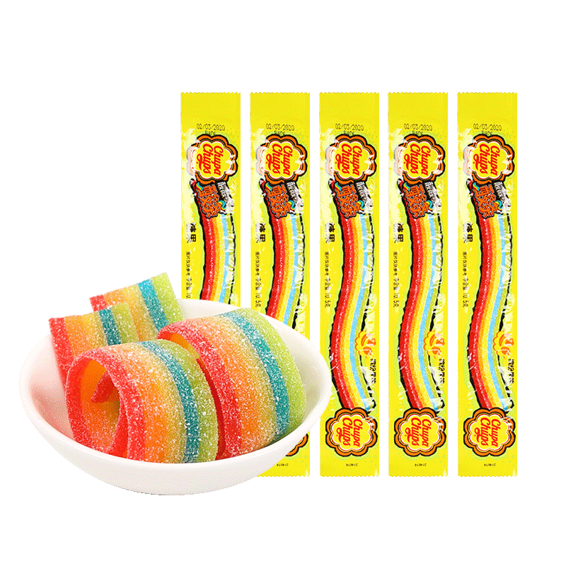 珍宝珠酸酸哒酸条软糖10.5克*32条果汁橡皮彩虹糖