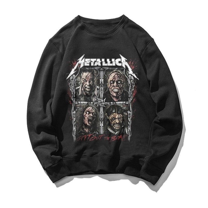 秋冬套头无帽卫衣摇滚音乐metallica金属制品印花周边衣服卫衣