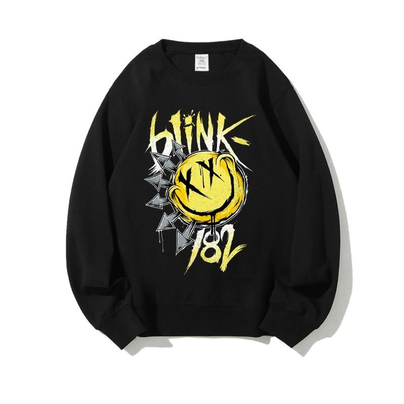 欧美摇滚朋克乐队blink182笑脸周边春秋圆领卫衣卫衣