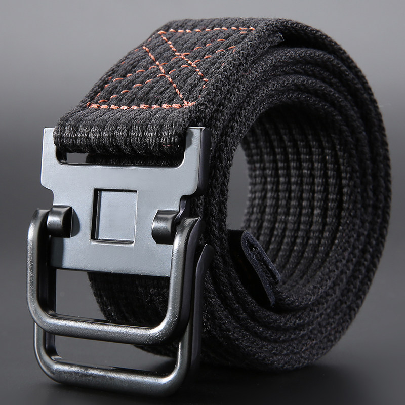 双环环扣腰带帆布工装皮带年轻人学生双扣韩版潮腰带