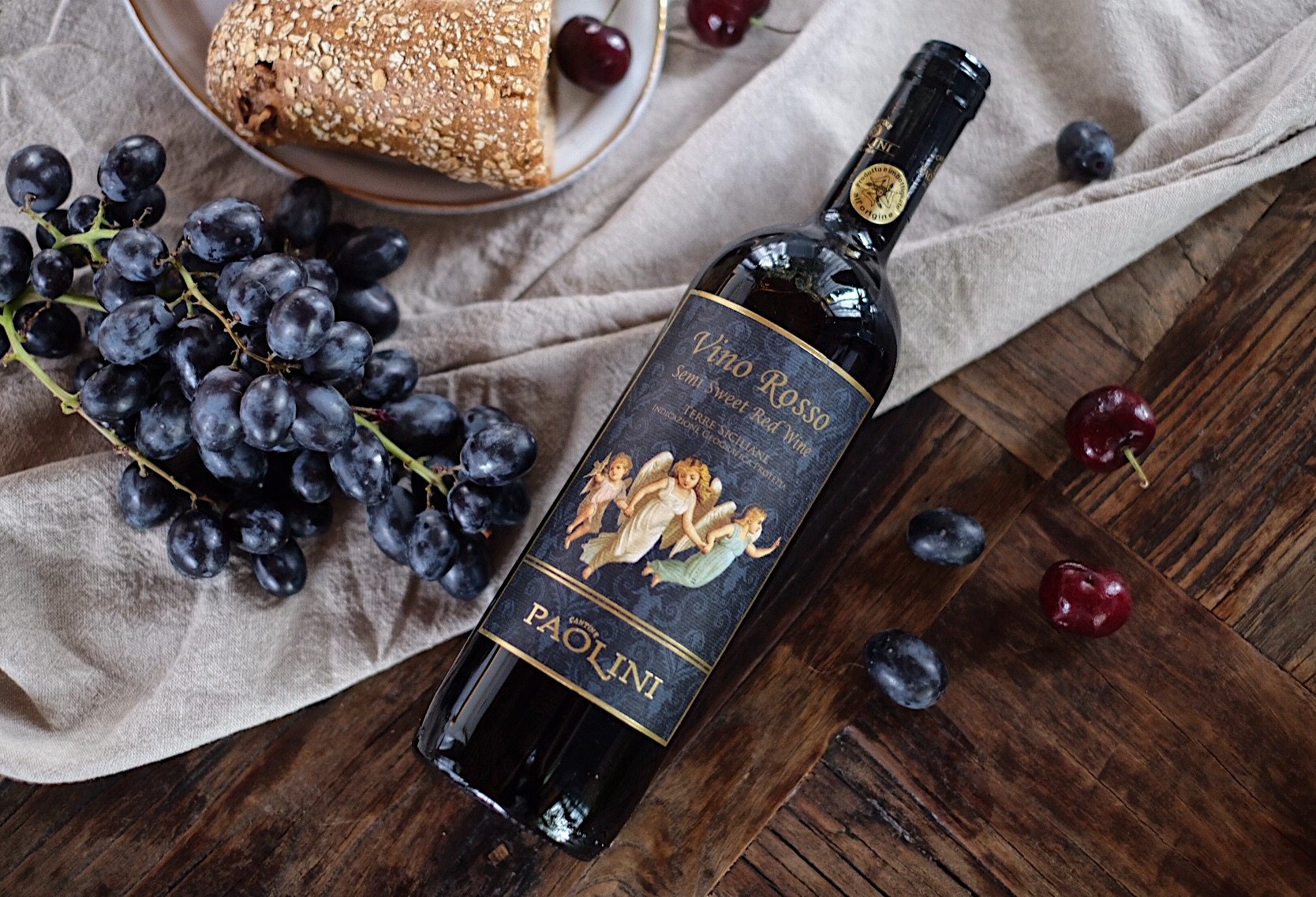 甜酒干型醉佳过渡意大利paolini酒庄黑珍珠红酒半甜干红静态葡萄酒