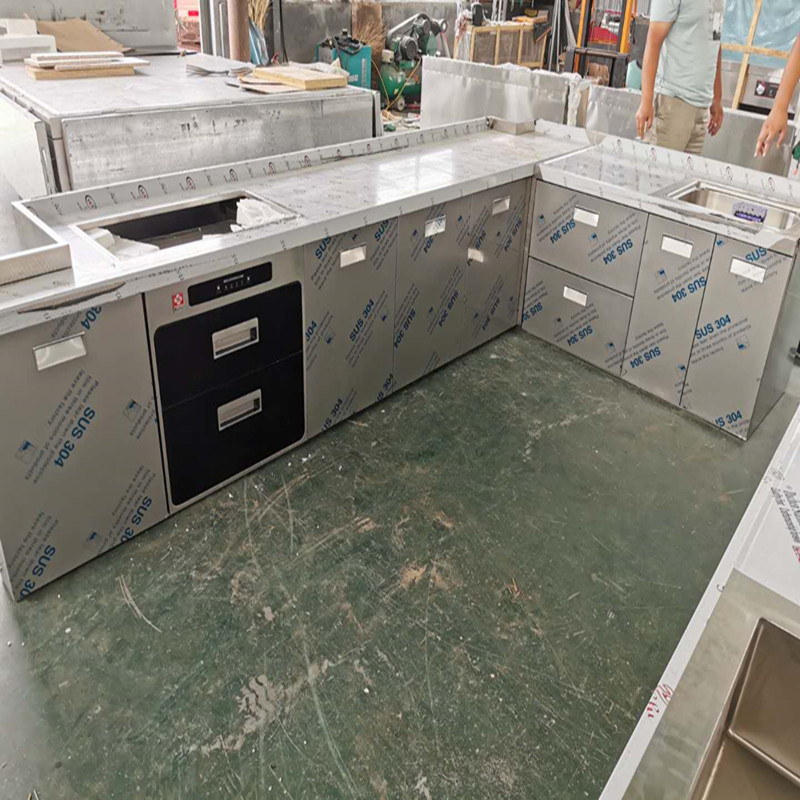 不锈钢整体橱柜灶台水槽家用厨房厨柜餐边碗柜水池餐边柜