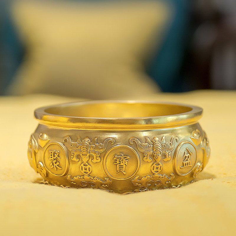 官作沈万三聚宝盆摆件实心存钱乔迁新居开业贺礼装饰摆件