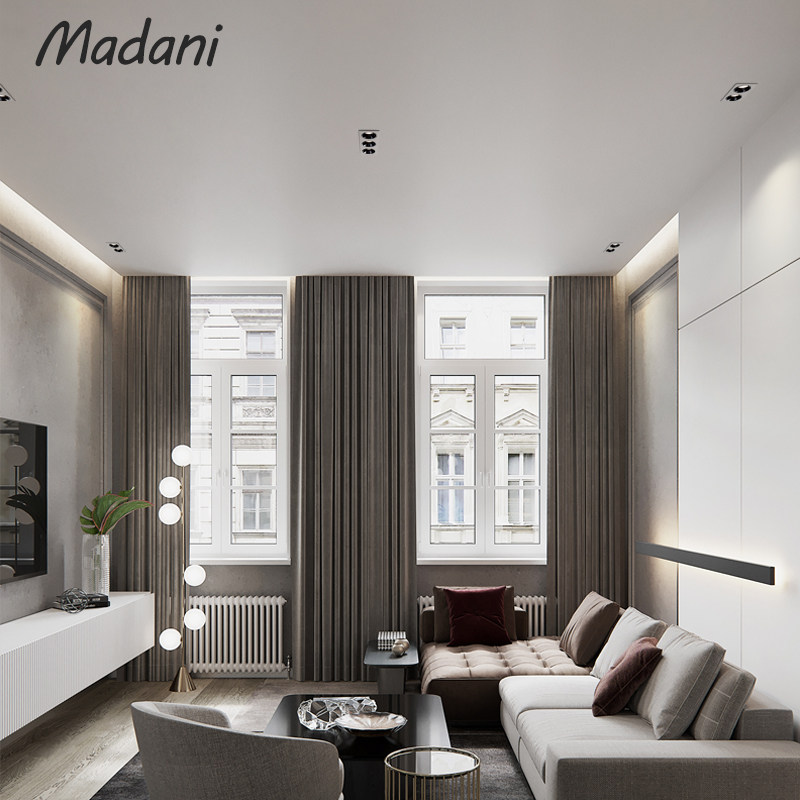 麦丹妮madani斗胆三头射灯led筒灯防眩无主灯光设计筒灯