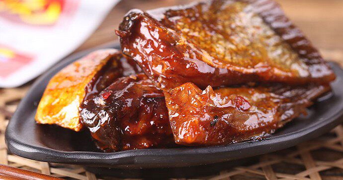 湖南特产益阳味芝元香辣鱼尾巴洞庭湖熏鱼鱼尾排休闲小吃零食特辣