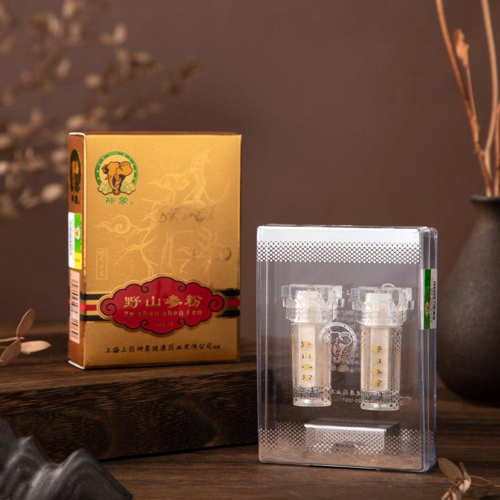 礼盒神象15年以上野山参粉打粉12克滋补养生山参