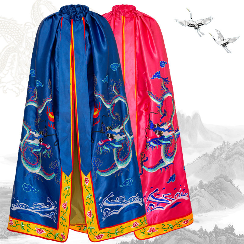 披风定制还愿菩萨龙袍佛袍满绣双龙佛像佛衣民族服装