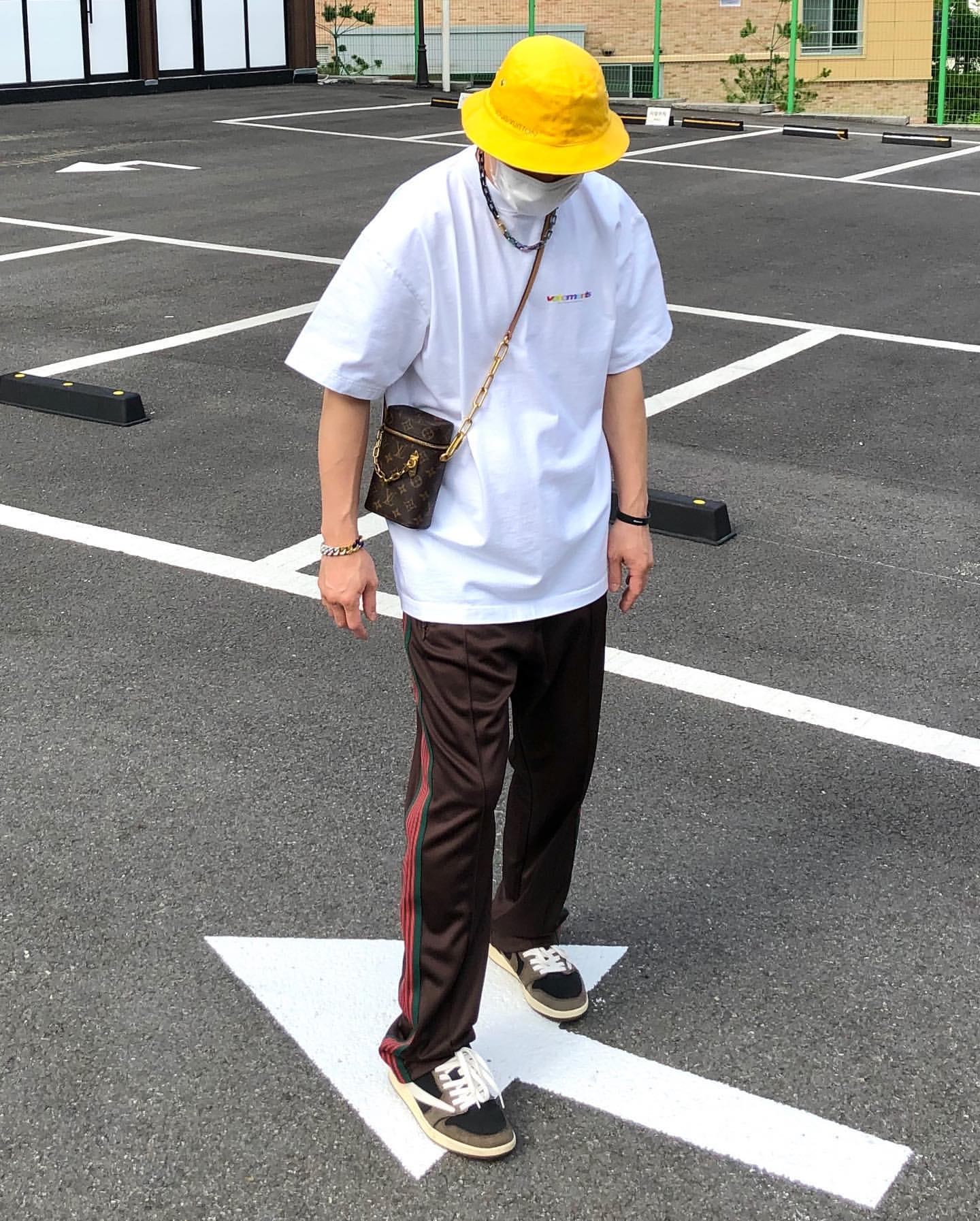 Needles蝴蝶刺绣织带侧边条纹百搭休闲宽松FOG运动裤潮牌长裤男女 - 图0