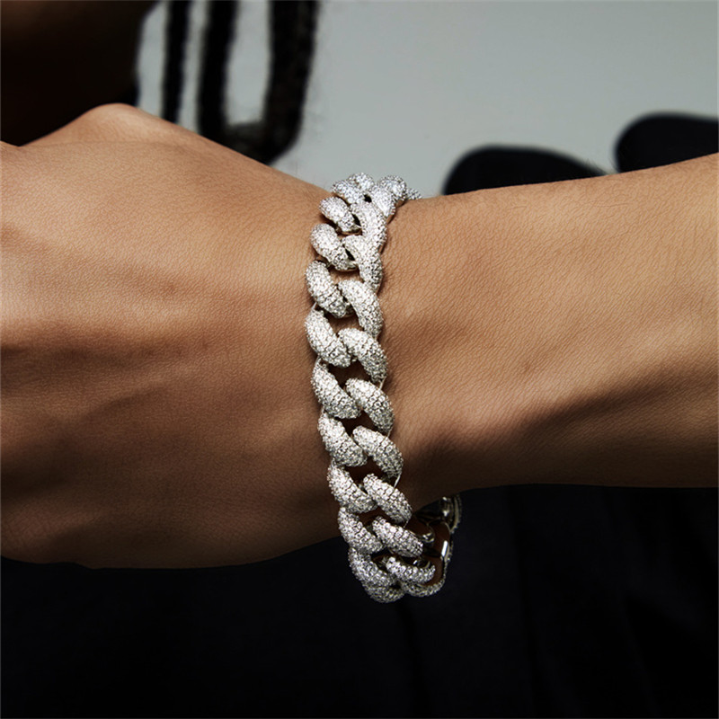 icegang重工立体满钻泡泡古巴手链欧美镶嵌宝石手链