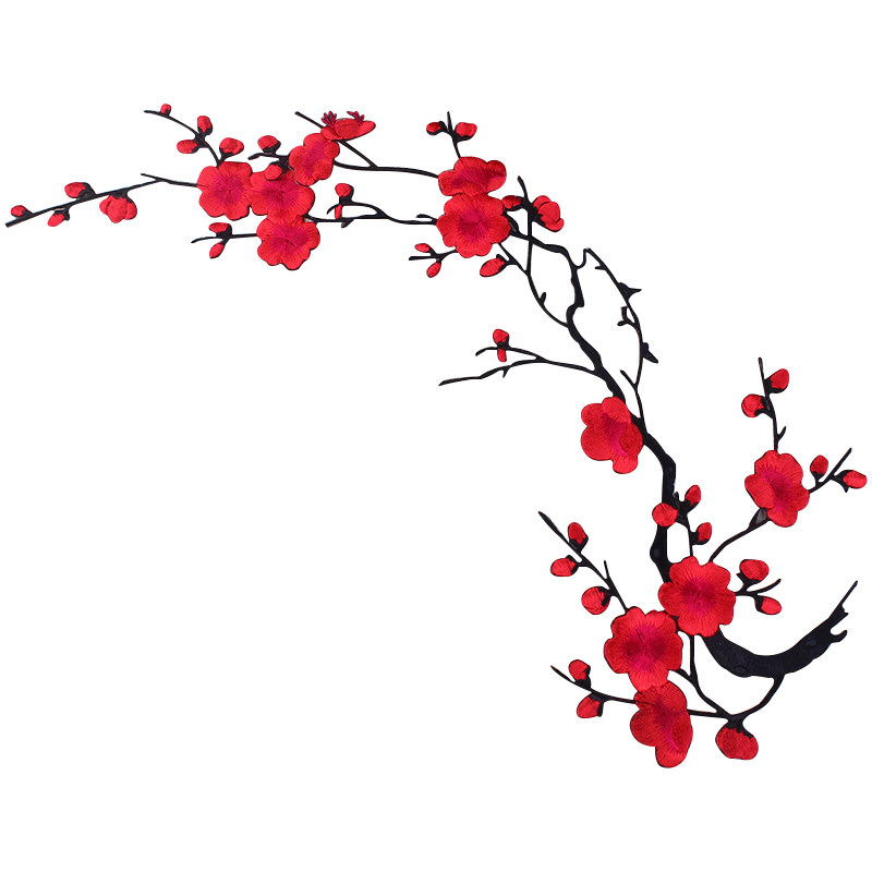 包邮补丁贴大号中国风布贴梅花贴花衣服旗袍裙子t恤衫装饰绣花贴