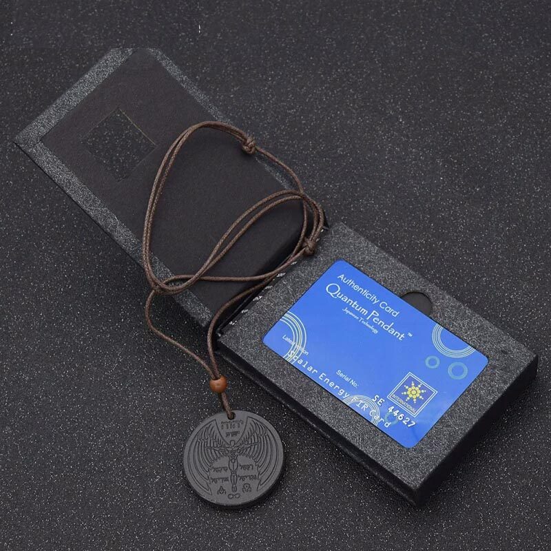 飞人能量quantumpendant圆形负离子挂链防辐射吊坠火山山石项坠