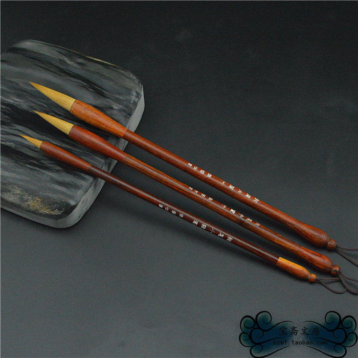 古法纯尾狼毫毛笔常用大中小尖圆齐健品质创作毛笔