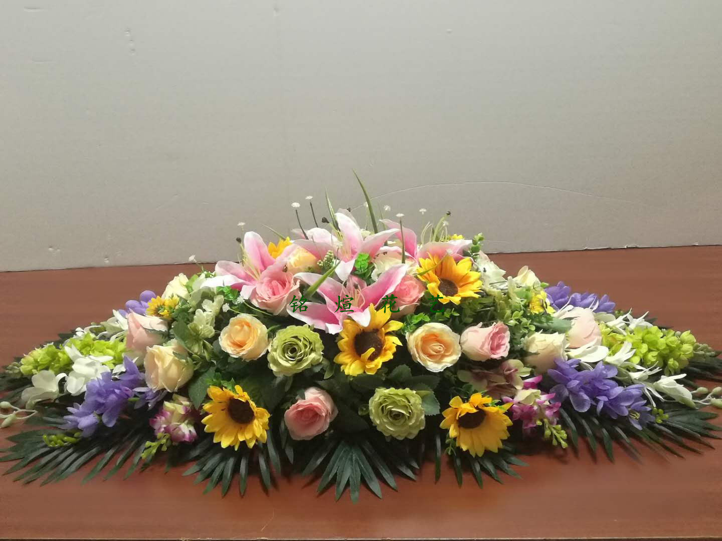 长形花假装饰讲台餐桌会议长桌仿真向日葵掌柜仿真花