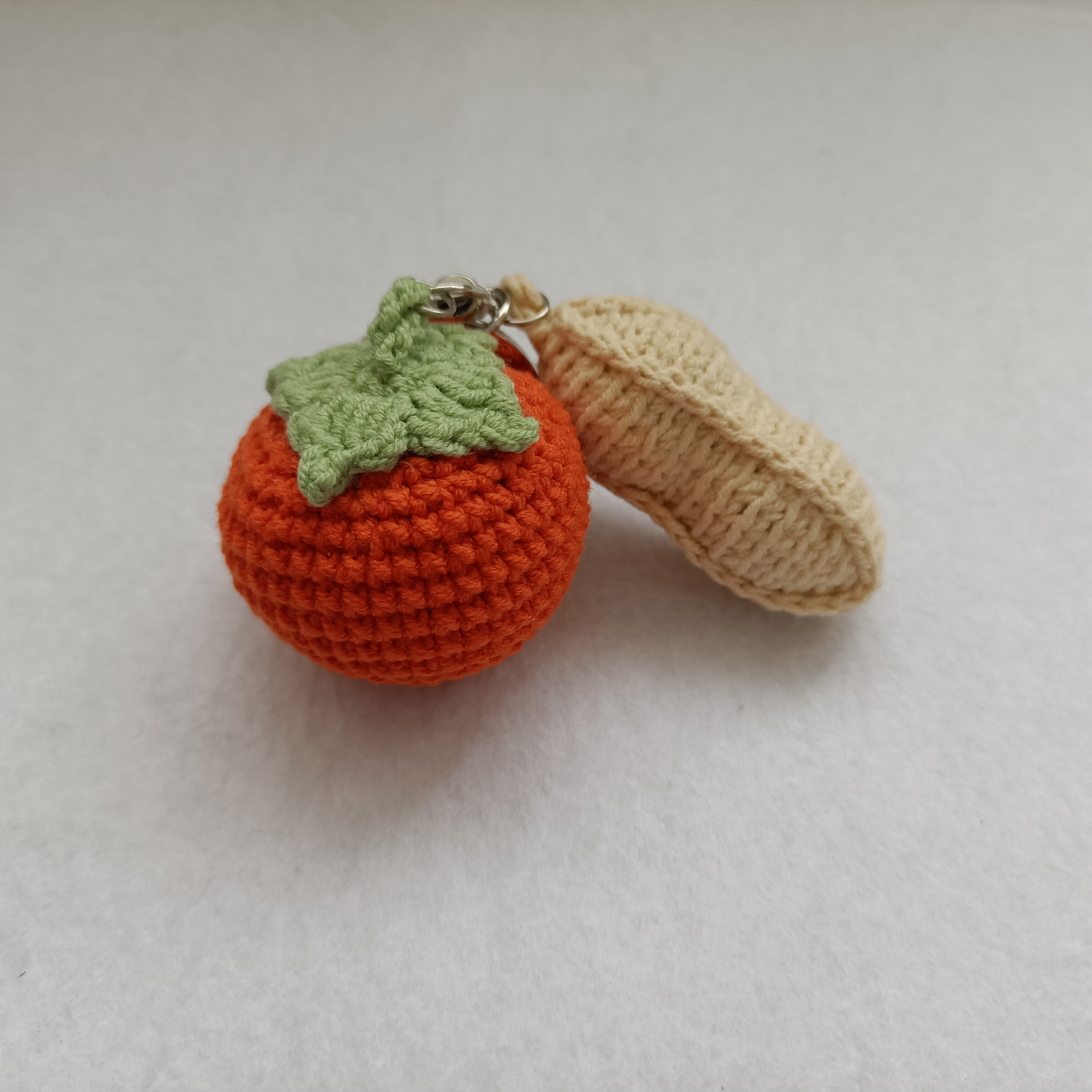 萌织坊纯手工毛线钩织好事发生一生一世柿子花生摆件