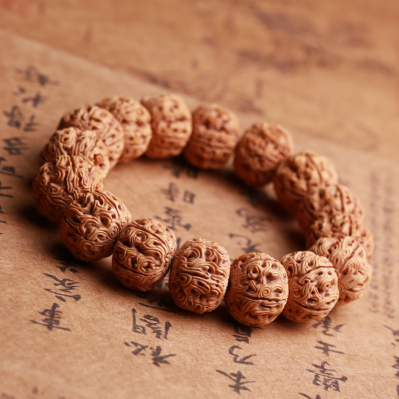 手工尼泊尔大金刚菩提提子雕刻战神龙珠手串佛珠手链