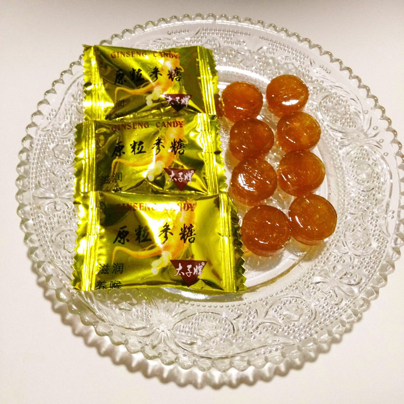 美国进口太子牌原粒人参润喉糖参硬糖散装喜糖糖果