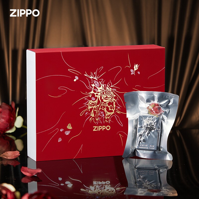 打火机zippo正版官方塑封玫瑰套装zoop礼盒煤油zippo