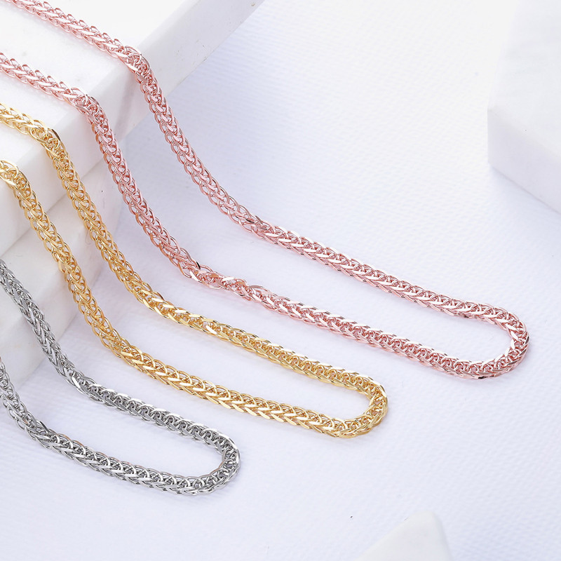 纯银肖邦调节链镀玫瑰毛衣万能黄金18k70cm项链