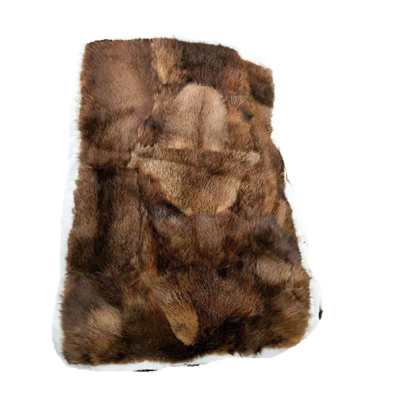 海狸拼皮毯子皮毛一体褥子皮草坐垫车垫子飘窗垫地毯diy包帽子料