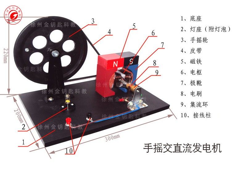 发电机手摇模型电磁学直流物理磁力教学演示实验教学仪器