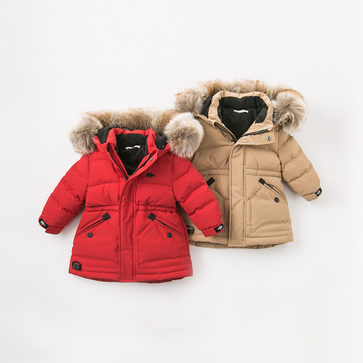 davebella戴维贝拉冬季男女童中长款加厚保暖宝宝90绒羽绒服外套