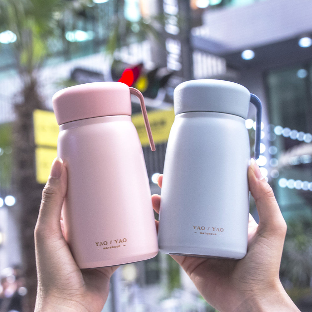 网红保温杯女士ins原宿风学生小巧便携水杯冬季简约韩版抖音杯子