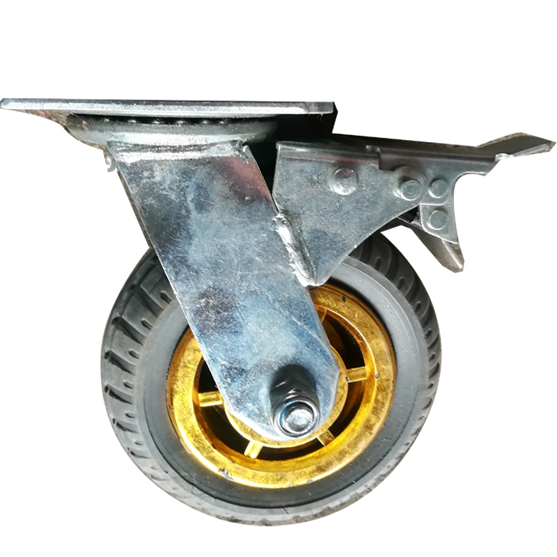 万向平板车轮子重型脚轮静音手推车大号橡胶耐磨脚轮