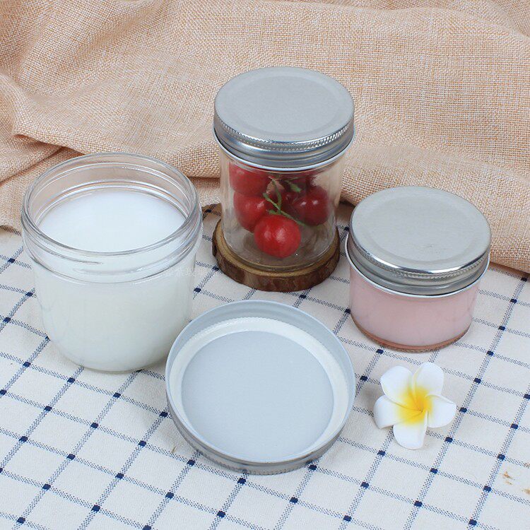 玻璃果酱瓶子蜂蜜储物沙拉酱菜罐密封防漏创意白银盖透明新品