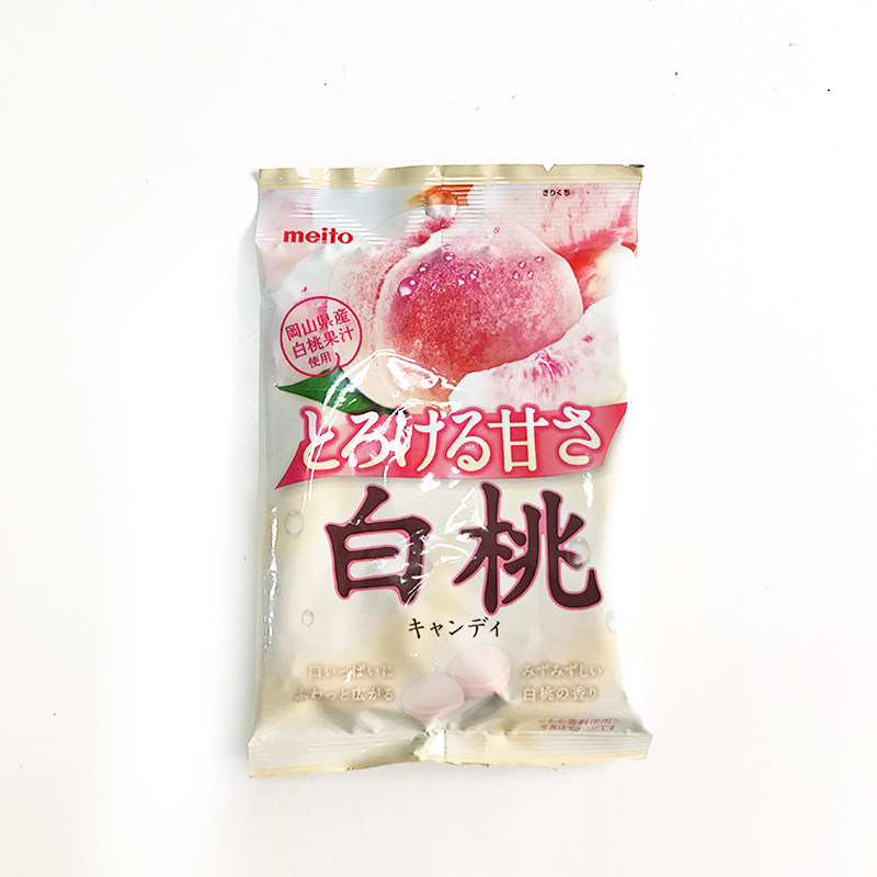 日本进口 meito名糖冈山白水密桃味菠萝水果味苏打硬糖喜糖零食品