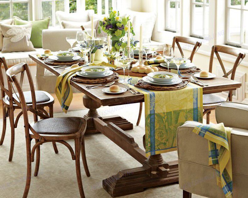 北美胡桃木餐桌美式乡村家用实木工作台原木大板实木餐桌