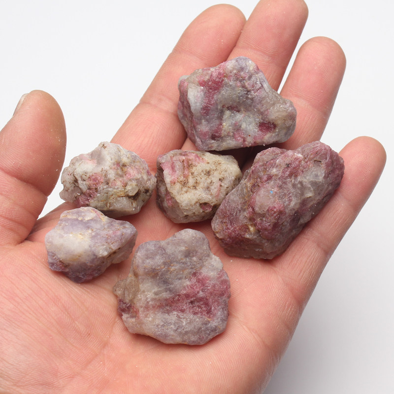 碧玺晨曦水晶天然摆件原石矿石标本石裸石梅花摆件